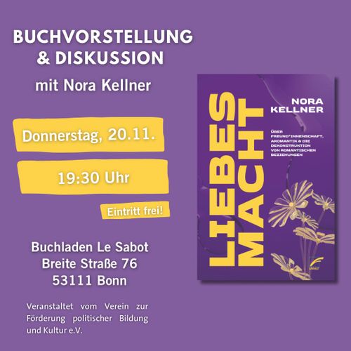 Buchvorstellung: „LiebesMacht“ mit Nora Kellner