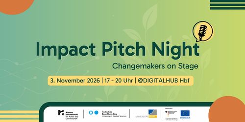 Informationsgrafik zur Bewerbung der Impact Pitch Night, Changemakers on Stage 