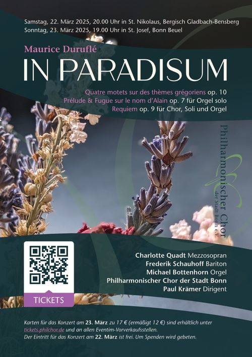 Flyer für das Konzert: "IN PARADISUM"