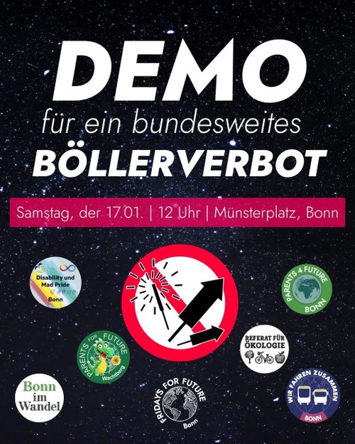 Demo für ein bundesweites Verbot von Silvesterböllern