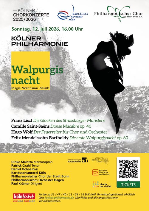 Flyer zum Konzert: Walpurgisnacht am 12. Juli 2026 in der Kölner Philharmonie