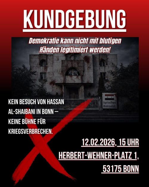 Kundgebung gegen die Eröffnung des syrischen Generalkonsulats