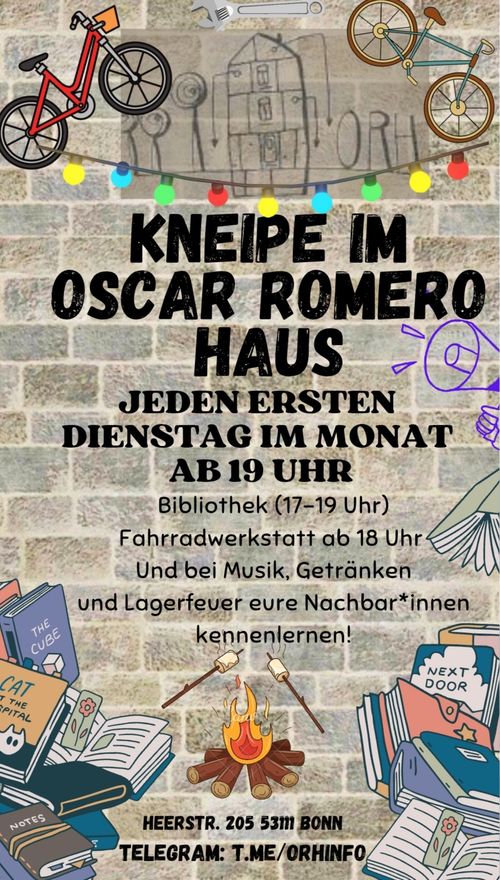 Regelmäßige Kneipe im Oscar Romero Haus